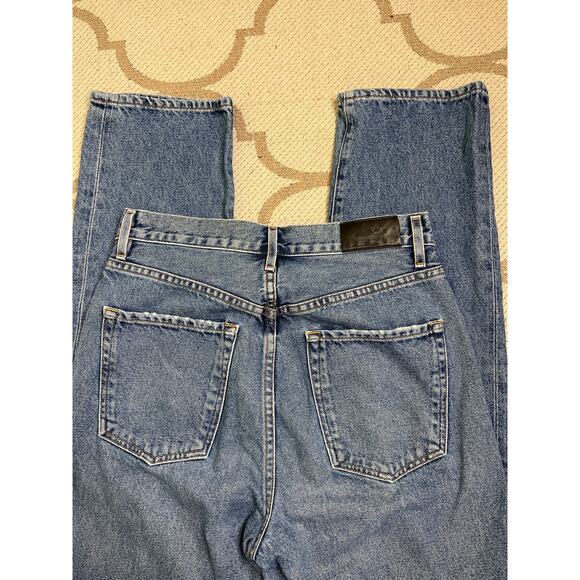 Goldsign Button fly Blue Relaxed High Rise Straight-Leg Jeans, Size 25, MSRP$350 - Picture 9 of 14